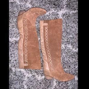 Gianni Bini Tan Suede and Leather Boots